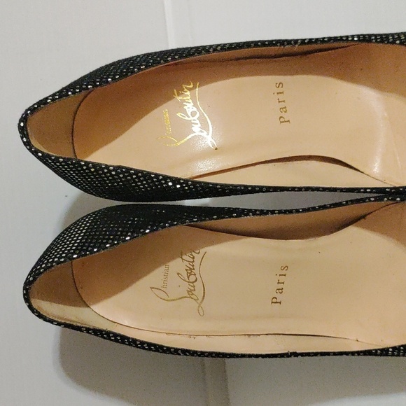 Christian Louboutin Two Tone Suede Peep Toe Pumps Size EU 36,5 US 6,5 - Picture 6 of 11